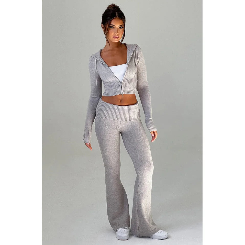 Knit Zip Hoodie & Pants Set