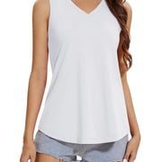 TACVASEN Women's Tank Tops Soft Loose Casual Flowy Basic Sleeveless Summer V Neck Tee Shirts Camisole Running Outfits Clothes