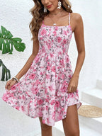 Shirred Floral Maxi Sundress