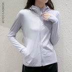 UPF50+ Sun Protection jacket women Ice Silk Hooded Coat for Summer Air Conditioning Clothing Breathable Solid Color