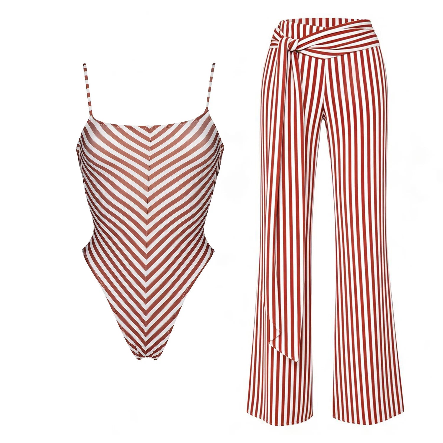Aurelia Sun Striped Three-Piece Bikini Set – Multi-Colour Set 1 – image 3