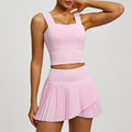 Aurelia Sun Sports Bra & Tennis Skort Set – Pink – image 1