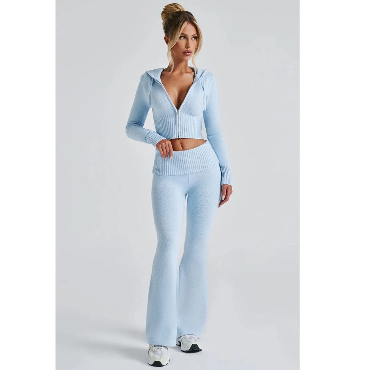 Knit Zip Hoodie & Pants Set