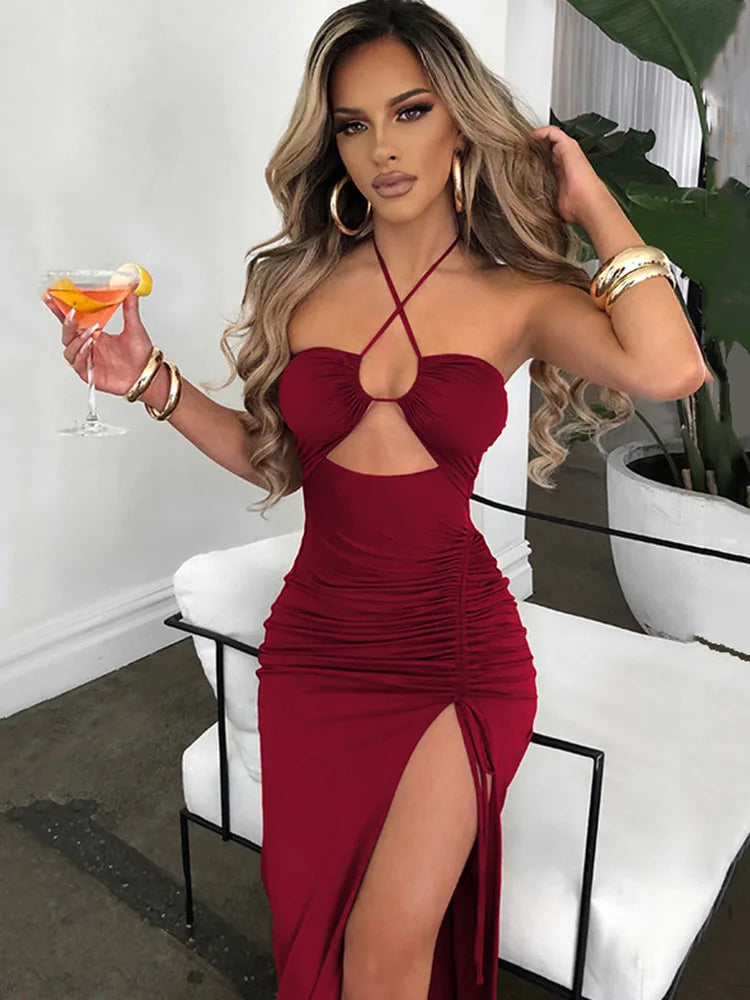 Sleeveless Backless Midi Dress
