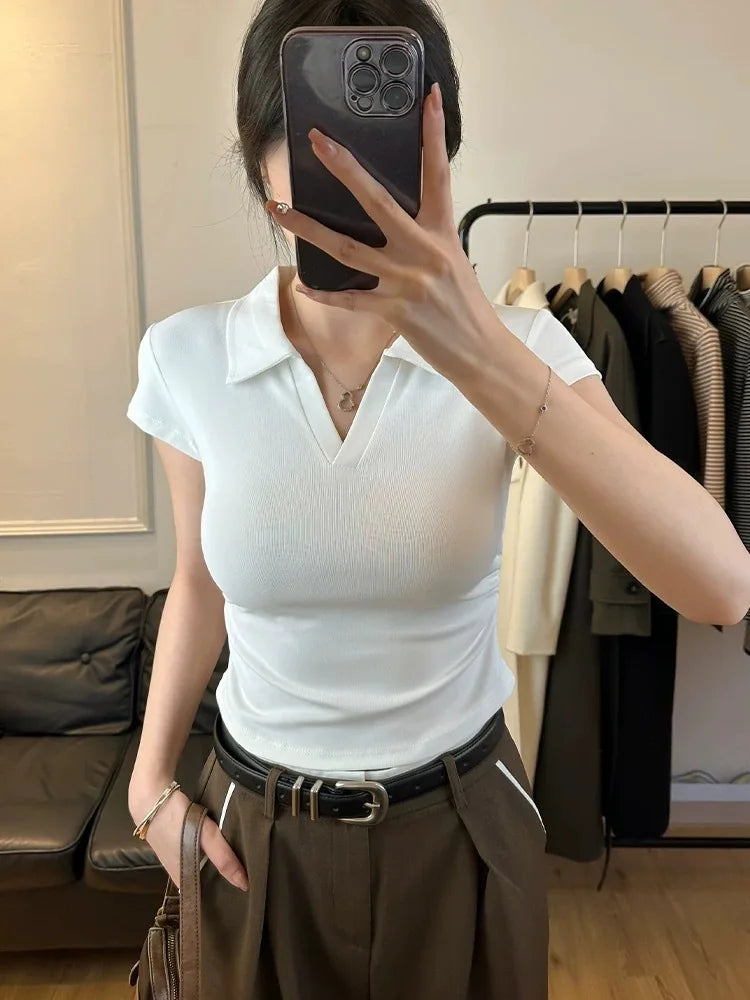 Slim Cotton Crop Tee