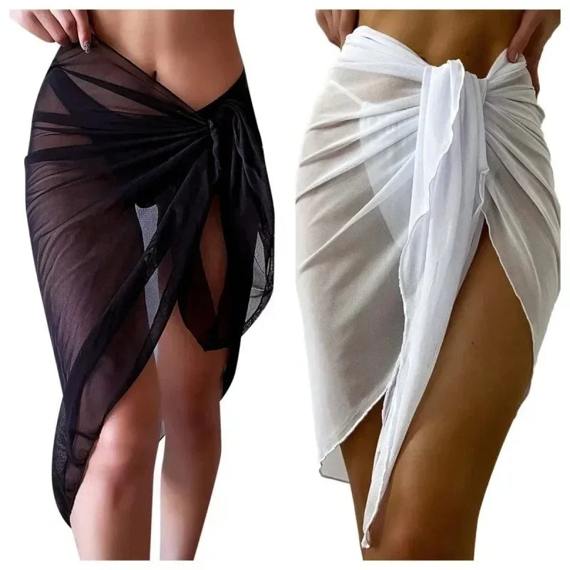 Aurelia Sun Sheer Wrap Sarong – Black – image 1