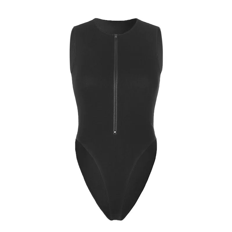Zip-Front Sleeveless Summer Jumpsuit