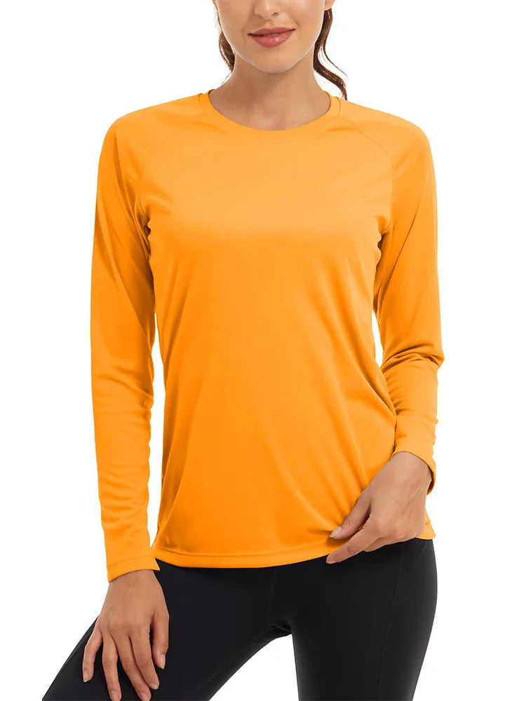 KEFITEVD Quick Dry Women's UPF 50+ Long Sleeve T-Shirts Skin Sun/UV Protection Breathable Lightweight Swim Outdoor Hiking Shirts