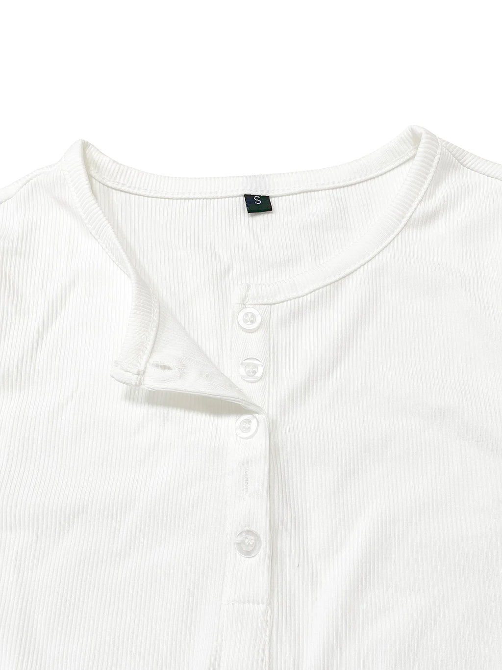 Ribbed Henley Long-Sleeve Tee