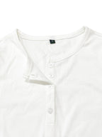 Ribbed Henley Long-Sleeve Tee