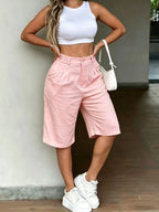 Street-Chic High-Rise Mini Shorts