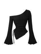 Asymmetric Flare-Sleeve Top