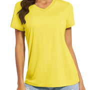 TACVASEN UPF 50+ Summer Short Sleeve V-Neck T-shirts Womens Sun Protection T-shirts Quick Dry Hiking Running Tee Shirts Tops