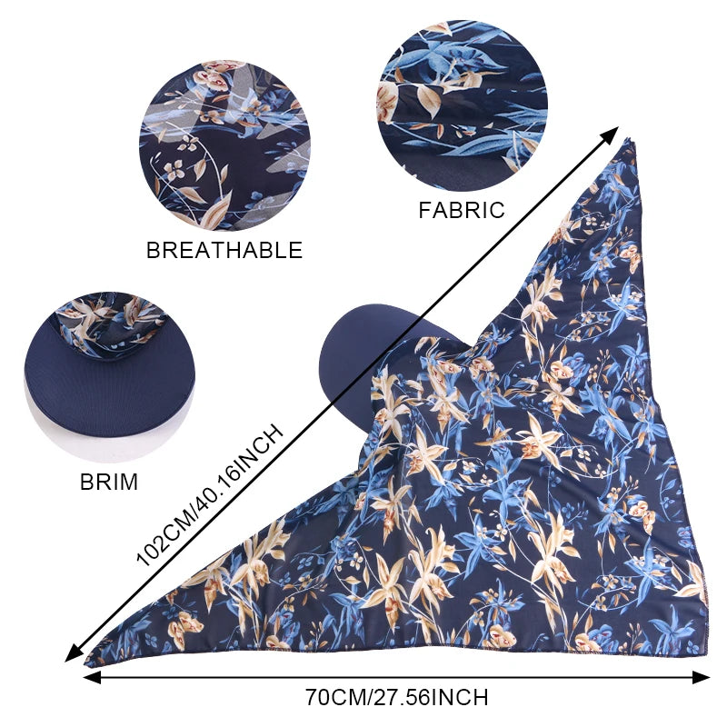 Printed Chiffon Scarf Cap