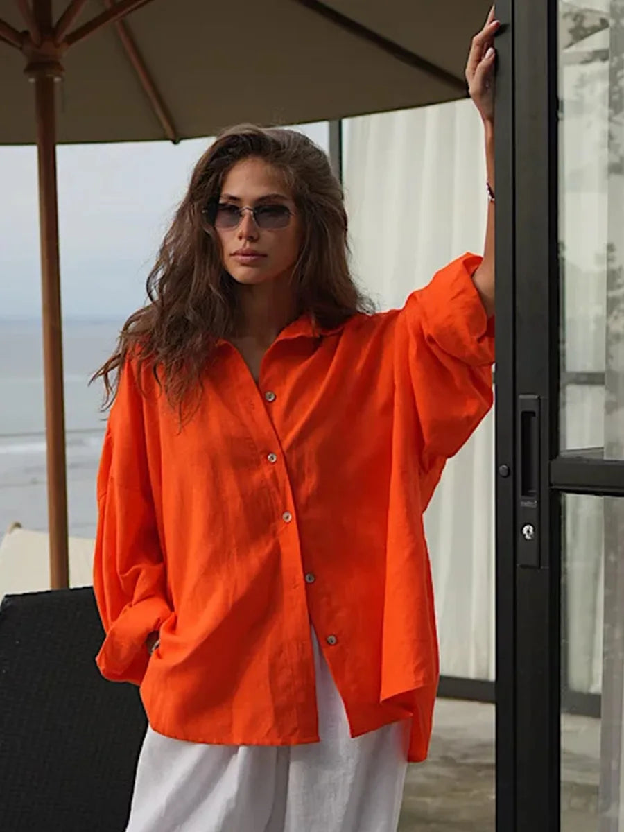 Relaxed Cotton Button-Up Shirt
