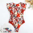 Zip-Front Skirted One-Piece Swimsuit