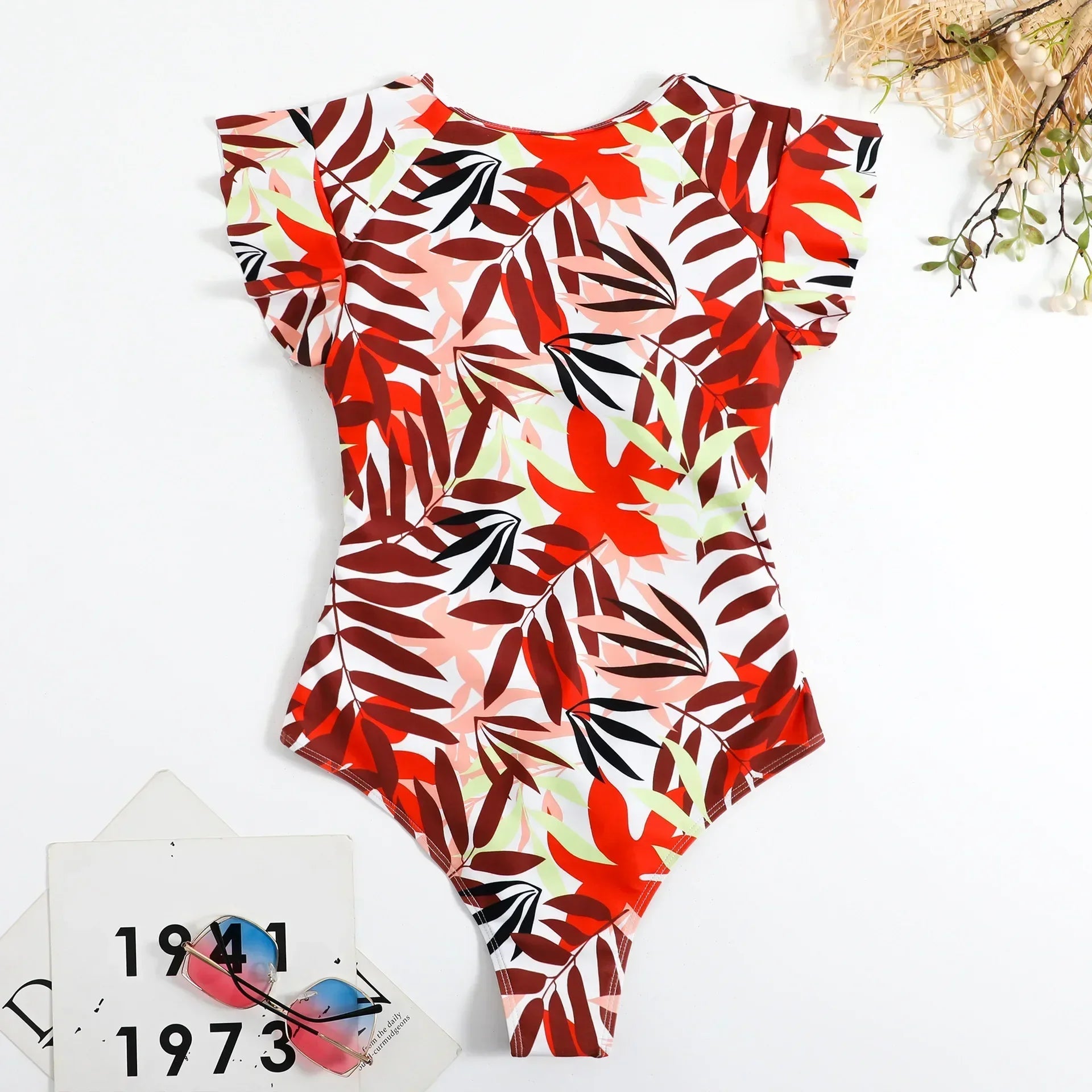 Zip-Front Skirted One-Piece Swimsuit