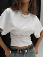 Corset-Seam Crop T-Shirt