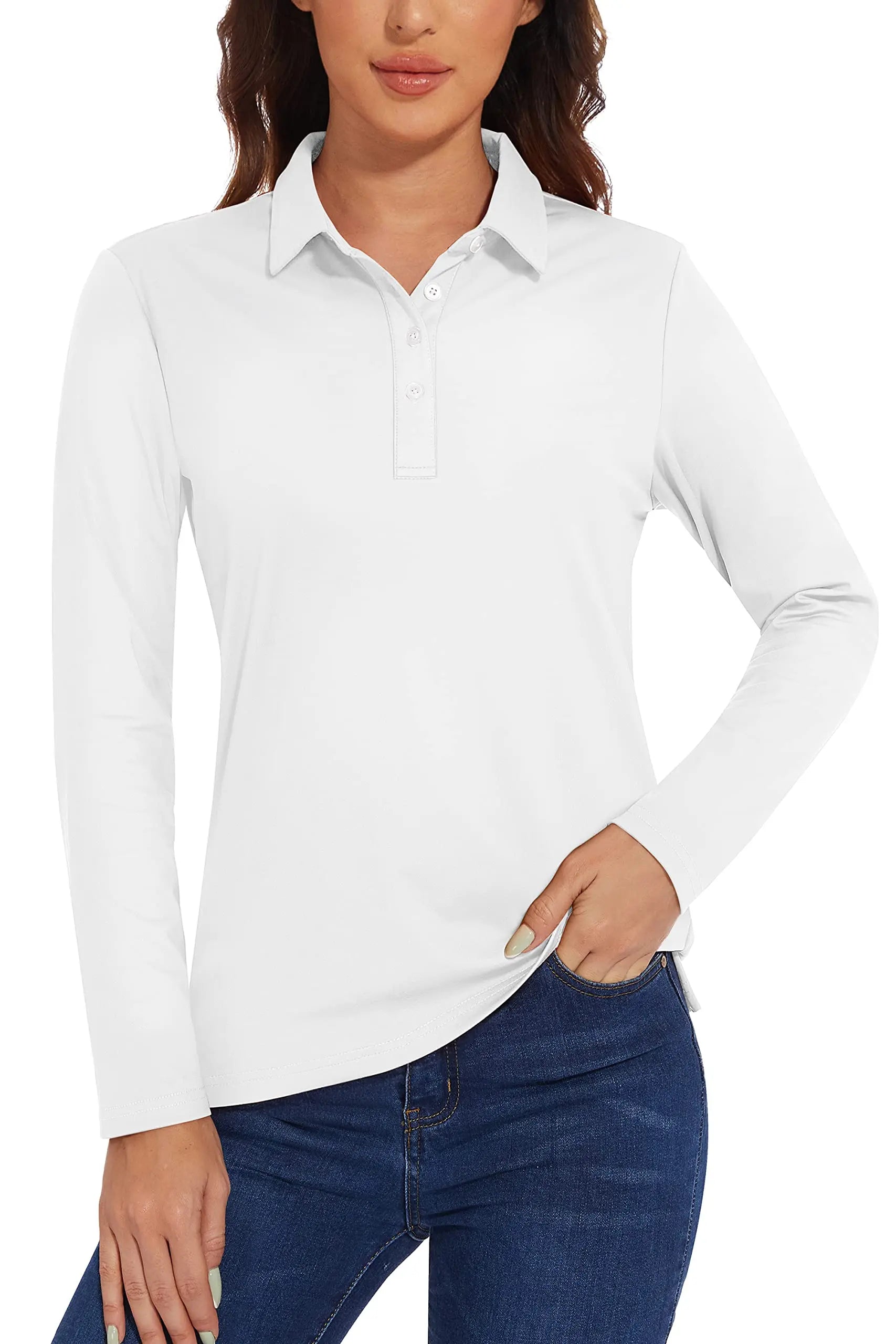 UPF 50+ Long-Sleeve Golf Polo