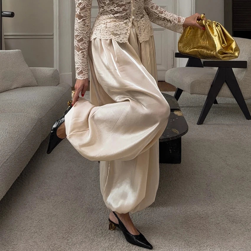 Pleated Balloon-Leg Trousers