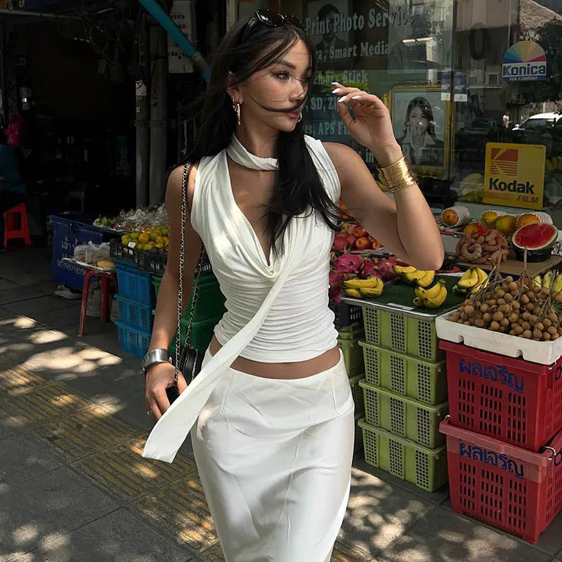 Bandage V-Neck Knit Tank