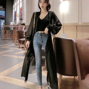 Long Jackets Women Summer Thin Sun-proof Korean Fashion Ins Sheer Breathable Casual New Solid Clothing Female Harajuku All-match