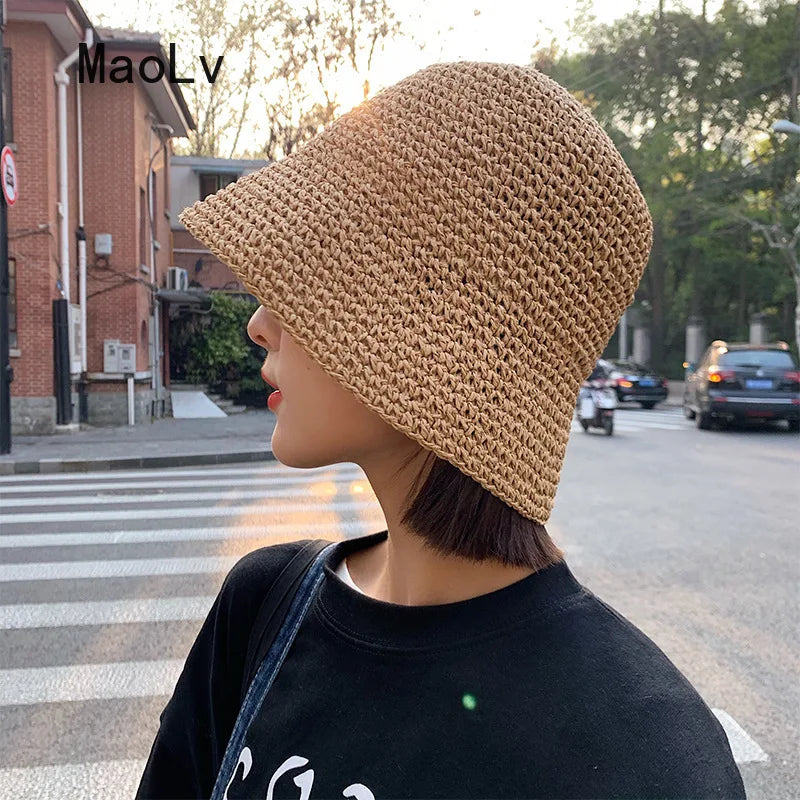 Handwoven Straw Bucket Hat