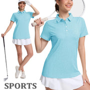 TACVASEN 4 Buttons Polos T-Shirts Womens Summer Short Sleeve Athletic Golf Polos Tee Shirts Sports Casual Work Pullover T-shirts