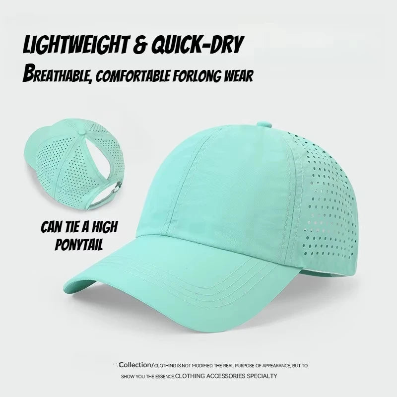 Washed High Ponytail Baseball Cap