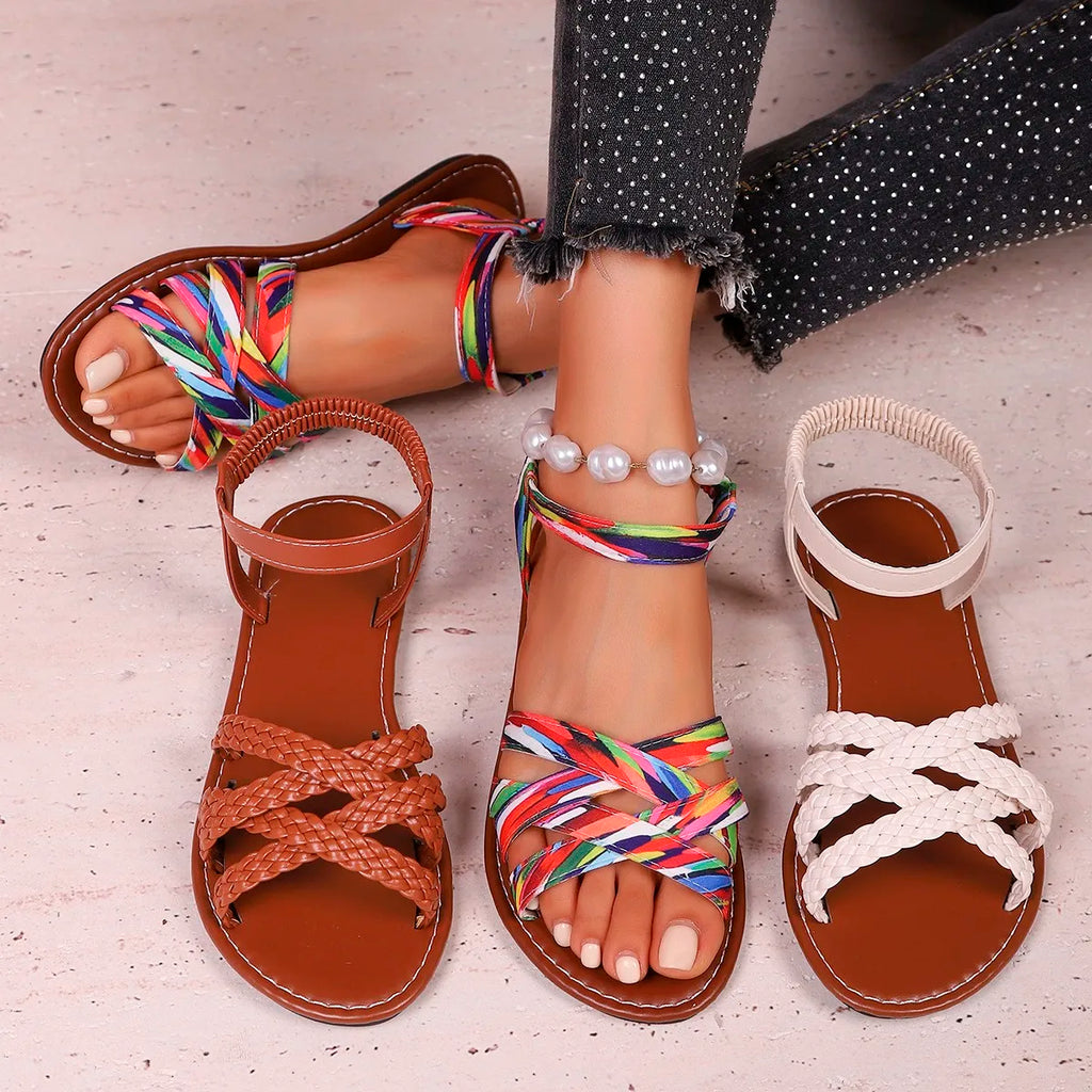 Roman Strap Flat Sandal Collection
