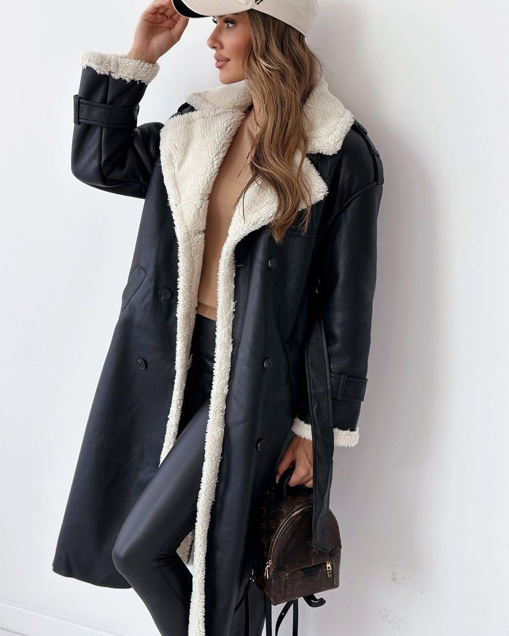 Monroe Teddy-Lined Trench Coat – Beige