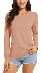 TACVASEN Summer UPF 50+ Long Sleeve T-Shirts Womens Sun Protection V Neck Fashion Tee Shirts Quick Dry Outdoor Hiking Pullover