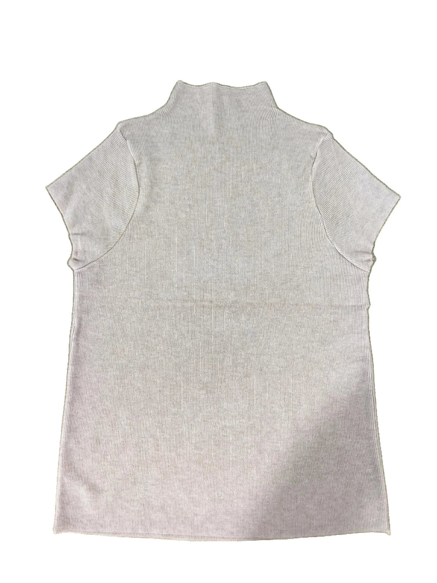 Fine-Knit Short-Sleeve Sweater