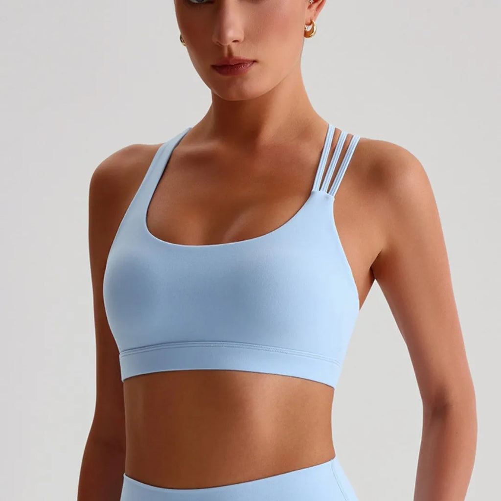 Aurelia Sun Wide-Strap Crossback Sports Bra – Navy Blue – image 2