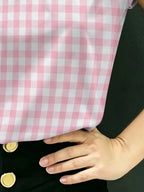 Printed Short-Sleeve Slim-Fit Blouse