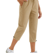 TACVASEN Women's Hiking Capris Pants UPF 50+ Lightweight Quick Dry Workout Travel Summer Casual Drawstring Pants Zipper Pockets