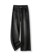 Denim High-Waist Straight-Leg Jeans