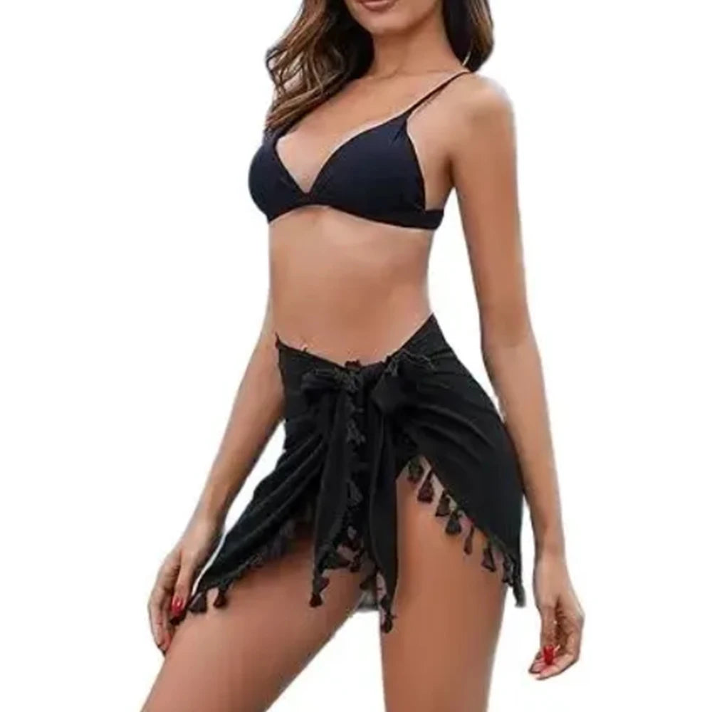 Tassel-Trim Beach Sarong