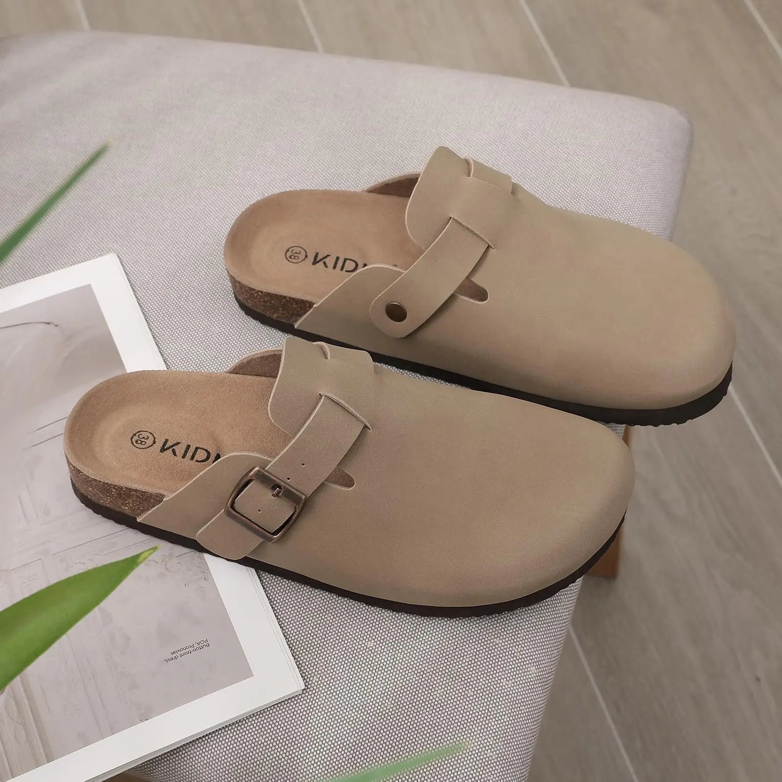 Suede Cork-Footbed Mules