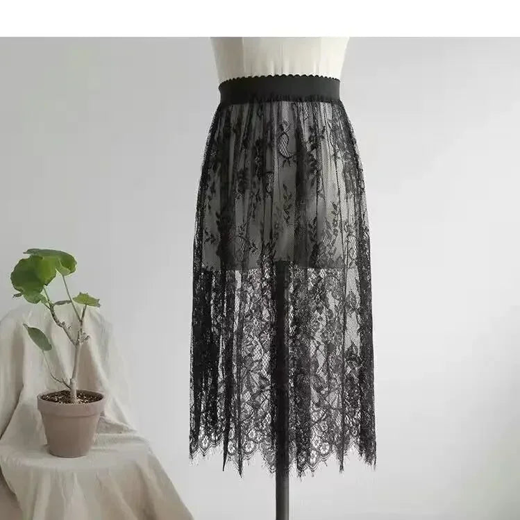 Layered Lace Tulle Skirt