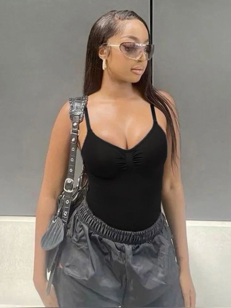 Ruched Strap Bodysuit