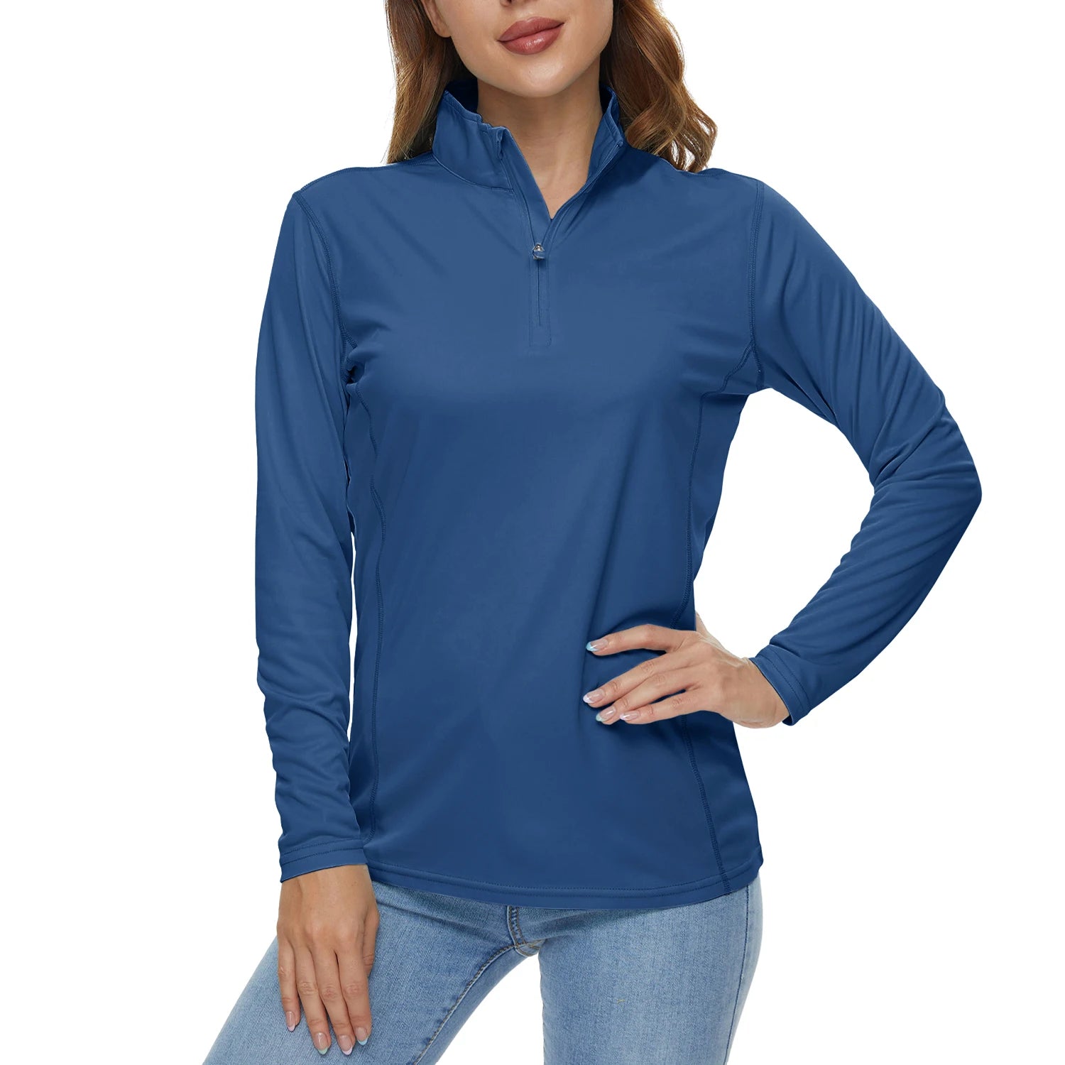TACVASEN UPF50+ Sneldrogende prestatie-T-shirts met lange mouwen Dameszonbescherming Hardlopen Wandelen Vissen T-shirts Tops Outdoor