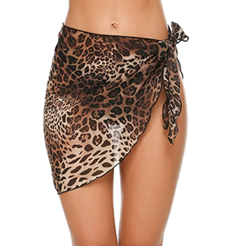Ruffle-Hem Chiffon Beach Sarong