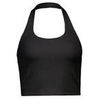 Ribbed Halter-Neck Crop Tank