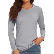 TACVASEN Summer UPF 50+ Long Sleeve Quick Dry High Elastic T-shirts Womens UV/Sun Protection Tee Shirts Hiking Swim Tops Outdoor