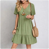 Ruffle Peplum Fit-and-Flare Dress