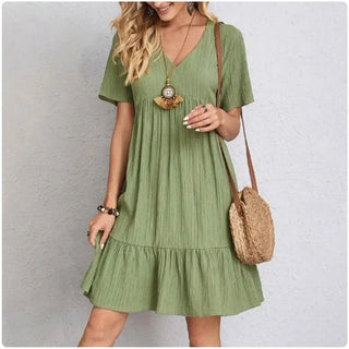 Ruffle Peplum Fit-and-Flare Dress
