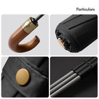 Windproof UV protection casual folding UPF50+automatic umbrella handle curved handle design, stylish design compact sun and rain