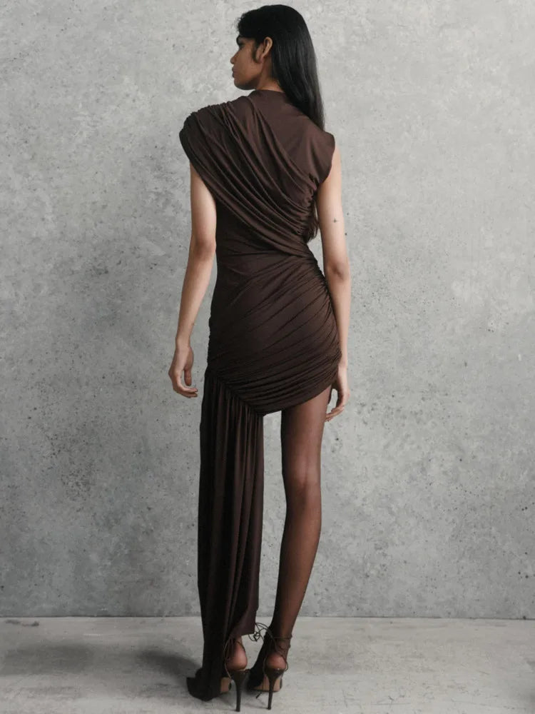 Ruched Sleeveless Mini Dress