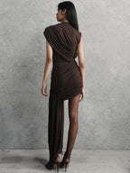 Ruched Sleeveless Mini Dress